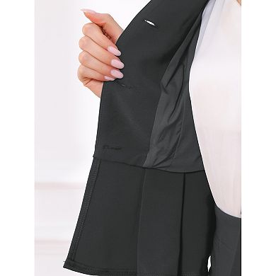 Women's Business 2 Piece Suit Set Long Sleeve Collarless Peplum Blazer Pencil Skirts