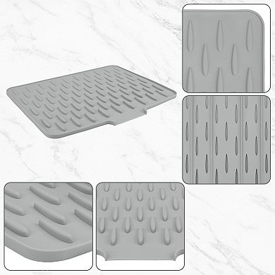 1Pc Silicone Dish Drying Mat for Kitchen Counter, Easy Clean Waterproof Kitchen Mat 15.7*12.6*0.5 in
