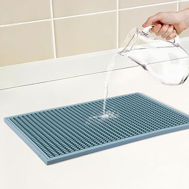 1Pc Silicone Dish Drying Mat for Kitchen Counter with Concave and Convex Design 17.7*11.8*0.4 in