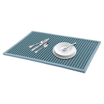 1 pc Silicone Dish Drying Mat for Kitchen Counter with Concave and Convex Design 17.7*11.8*0.4 in