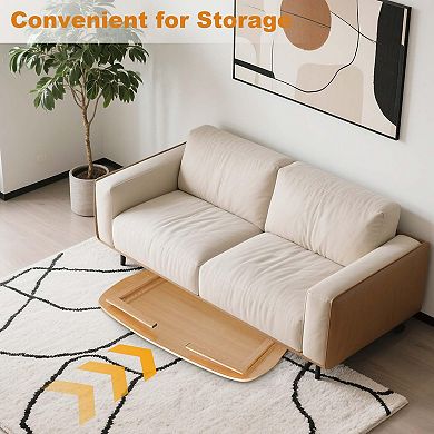 Folding Floor Table, 31.5" x 20" Wood Laptop Desk with Foldable Legs