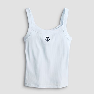 Juniors' SO® Banded Scoop Neck Rib Tank Top