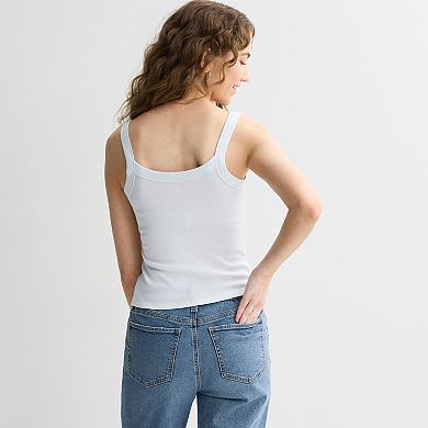 Juniors' SO® Banded Scoop Neck Rib Tank Top