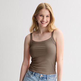 Juniors' SO® Banded Scoop Neck Rib Tank Top