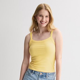 Juniors' SO® Banded Scoop Neck Rib Tank Top