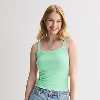 Juniors' SO® Banded Scoop Neck Rib Tank Top