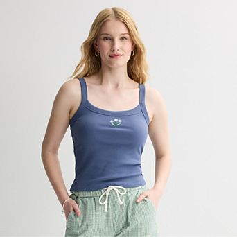 Juniors' SO® Banded Scoop Neck Rib Tank Top