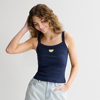 Juniors' SO® Banded Scoop Neck Rib Tank Top