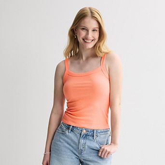 Juniors' SO® Banded Scoop Neck Rib Tank Top