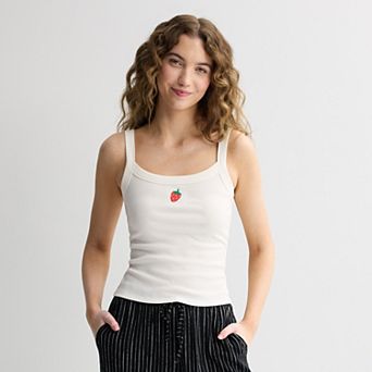 Juniors' SO® Banded Scoop Neck Rib Tank Top