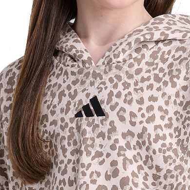 Girls 7-16 adidas Long Sleeve Printed Pleated Sleeve Hooded Pullover