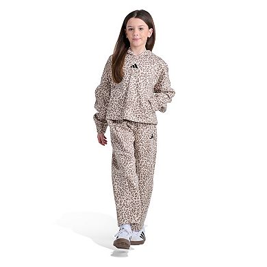 Girls 7-16 adidas Long Sleeve Printed Pleated Sleeve Hooded Pullover