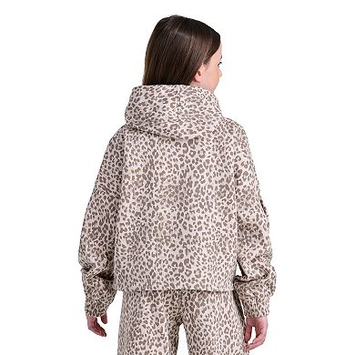 Girls 7-16 adidas Long Sleeve Printed Pleated Sleeve Hooded Pullover