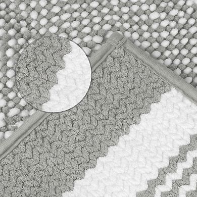 2 Packs Bathroom Rug Mat, Non-Slip Soft Plush Shaggy Washable Bath Carpet 16"x24"/20"x32"