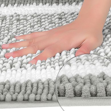 2 Packs Bathroom Rug Mat, Non-Slip Soft Plush Shaggy Washable Bath Carpet 16"x24"/20"x32"