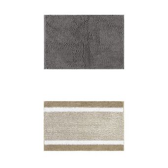 2 Packs Bathroom Rug Mat, Non-Slip Soft Plush Shaggy Washable Bath Carpet 16"x24"/20"x32"