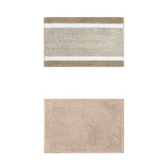 2 Packs Bathroom Rug Mat, Non-Slip Soft Plush Shaggy Washable Bath Carpet 16"x24"/20"x32"