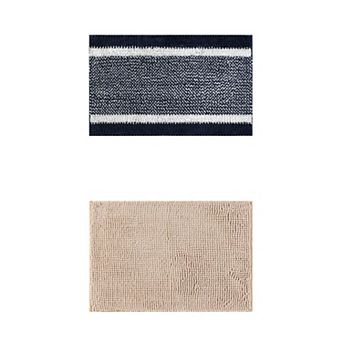 2 Packs Bathroom Rug Mat, Non-Slip Soft Plush Shaggy Washable Bath Carpet 16"x24"/20"x32"