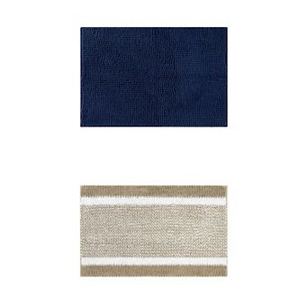 2 Packs Bathroom Rug Mat, Non-Slip Soft Plush Shaggy Washable Bath Carpet 16"x24"/20"x32"