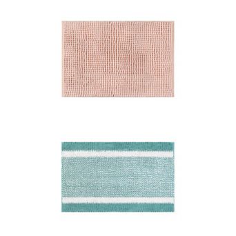 2 Packs Bathroom Rug Mat, Non-Slip Soft Plush Shaggy Washable Bath Carpet 16"x24"/20"x32"