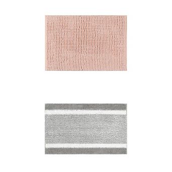 2 Packs Bathroom Rug Mat, Non-Slip Soft Plush Shaggy Washable Bath Carpet 16"x24"/20"x32"