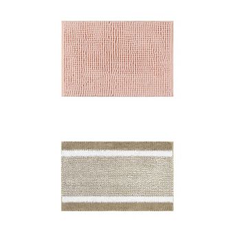 2 Packs Bathroom Rug Mat, Non-Slip Soft Plush Shaggy Washable Bath Carpet 16"x24"/20"x32"