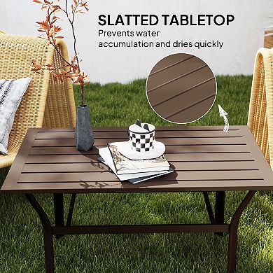 Outsunny Outdoor Table, All-Weather Patio Table
