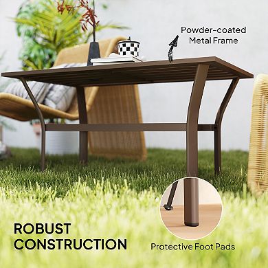 Outsunny Outdoor Table, All-Weather Patio Table