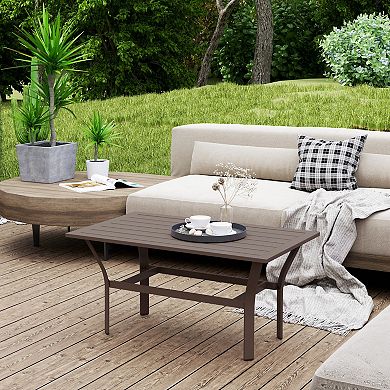 Outsunny Outdoor Table, All-Weather Patio Table
