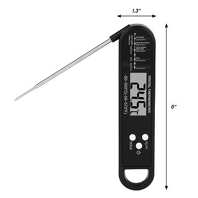 Digital Meat Thermometer, Foldable Instant Read Food Cooking Thermometer 6.0x1.3x0.7 inch