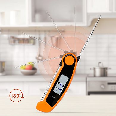 Digital Meat Thermometer, Instant Read Foldable Food Cooking Thermometer 10.7x1.8x0.8 inch