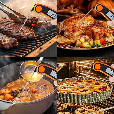 Digital Meat Thermometer, Instant Read Foldable Food Cooking Thermometer 10.7x1.8x0.8 inch