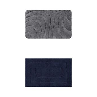 2 Packs Non Slip Bath Mat, Bathroom Absorbent Washable Soft Bath Mat for Shower Room 16"x24"/20"x32"