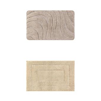 2 Packs Non Slip Bath Mat, Bathroom Absorbent Washable Soft Bath Mat for Shower Room 16"x24"/20"x32"