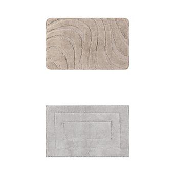 2 Packs Non Slip Bath Mat, Bathroom Absorbent Washable Soft Bath Mat for Shower Room 16"x24"/20"x32"