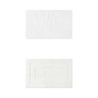 2 Packs Non Slip Bath Mat, Bathroom Absorbent Washable Soft Bath Mat for Shower Room 16"x24"/20"x32"