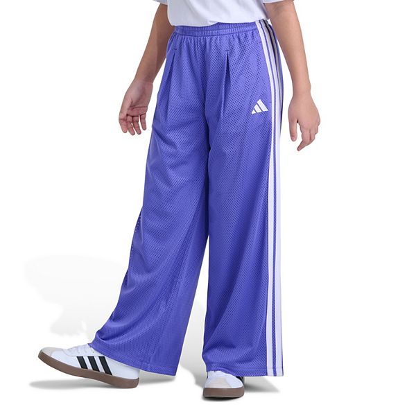 Girls 7-16 adidas Elastic Waistband Front Pleat Wide Leg Pants