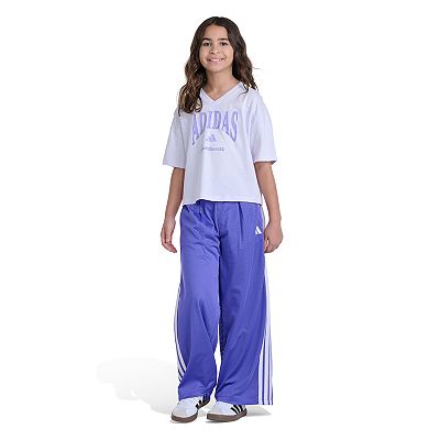 Girls 7-16 adidas Elastic Waistband Front Pleat Wide Leg Pants