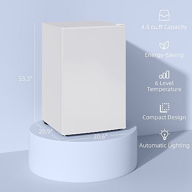 HOMCOM 4.5 Cu Ft Mini Fridge with Freezer, Wheels, Small Fridge