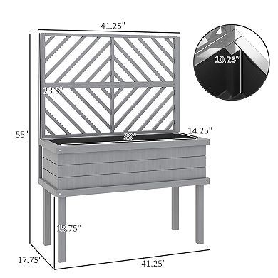 Outsunny Raised Garden Bed with Trellis for Climbing Plants