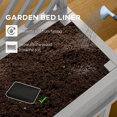 Outsunny Raised Garden Bed with Trellis for Climbing Plants