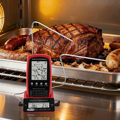 Digital Meat Thermometer, 2 Temperature Probes Food Waterproof Thermometer 3.1x3x1.9 inch