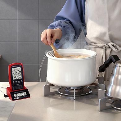 Digital Meat Thermometer, 2 Temperature Probes Food Waterproof Thermometer 3.1x3x1.9 inch