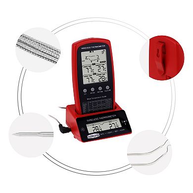 Digital Meat Thermometer, 2 Temperature Probes Food Waterproof Thermometer 3.1x3x1.9 inch