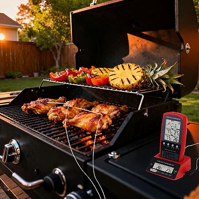 Digital Meat Thermometer, 2 Temperature Probes Food Waterproof Thermometer 3.1x3x1.9 inch