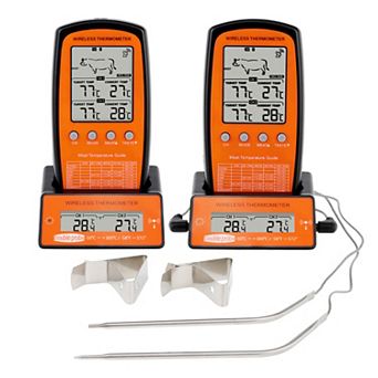 Digital Meat Thermometer, 2 Temperature Probes Food Waterproof Thermometer 3.1x3x1.9 inch