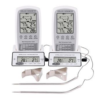 Digital Meat Thermometer, 2 Temperature Probes Food Waterproof Thermometer 3.1x3x1.9 inch