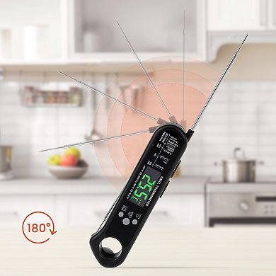 Digital Instant Read Meat Thermometer, 2 in 1 Dual Probe Thermometer 6.3x1.4x0.7 inch