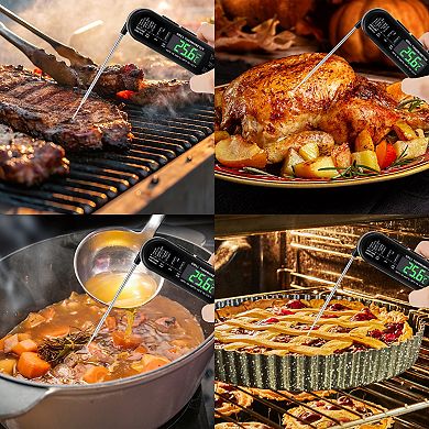 Digital Instant Read Meat Thermometer, 2 in 1 Dual Probe Thermometer 6.3x1.4x0.7 inch