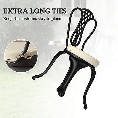 Outsunny Outdoor Chair Cushions Set of 4 Round Seat Cushions